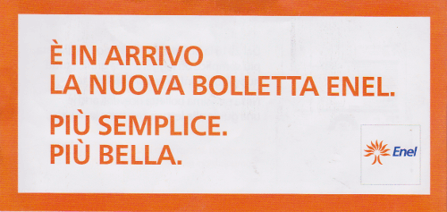 Bolletta 2.0: annuncio di Enel Servizio Elettrico (fronte)